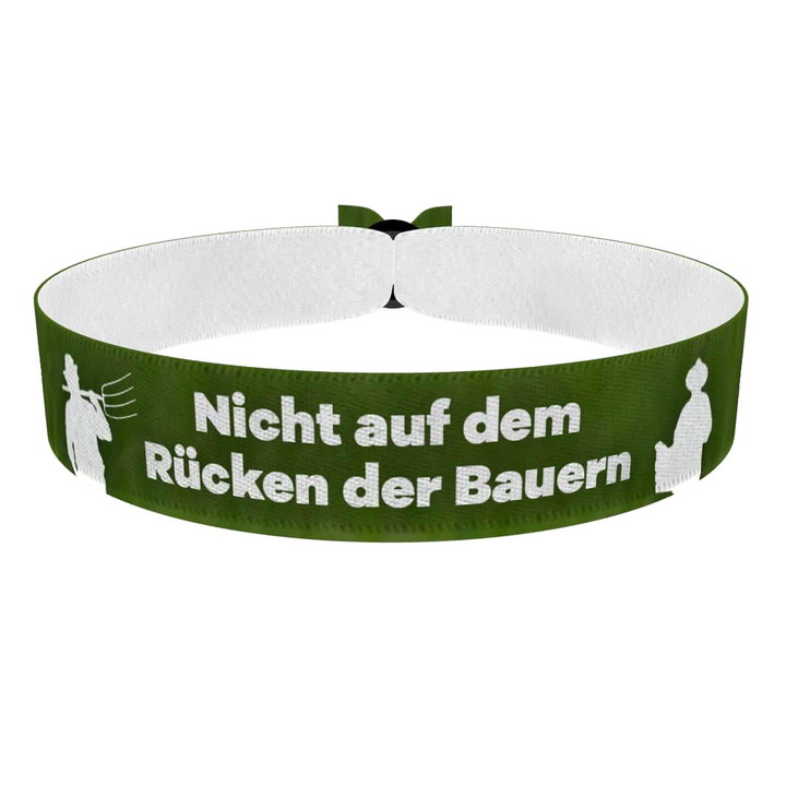 Zum Produkt Nicht auf dem Rücken der Bauern Stoffarmband