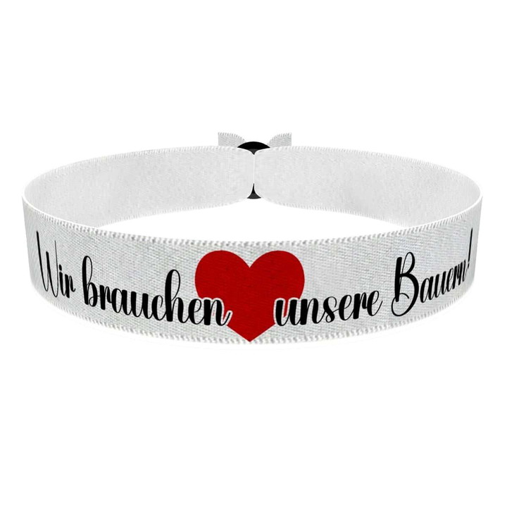 Zum Produkt Wir brauchen unsere Bauern Stoffarmband