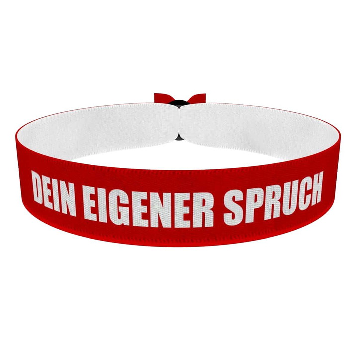 Zum Produkt Dein eigener Spruch Stoffarmband rot