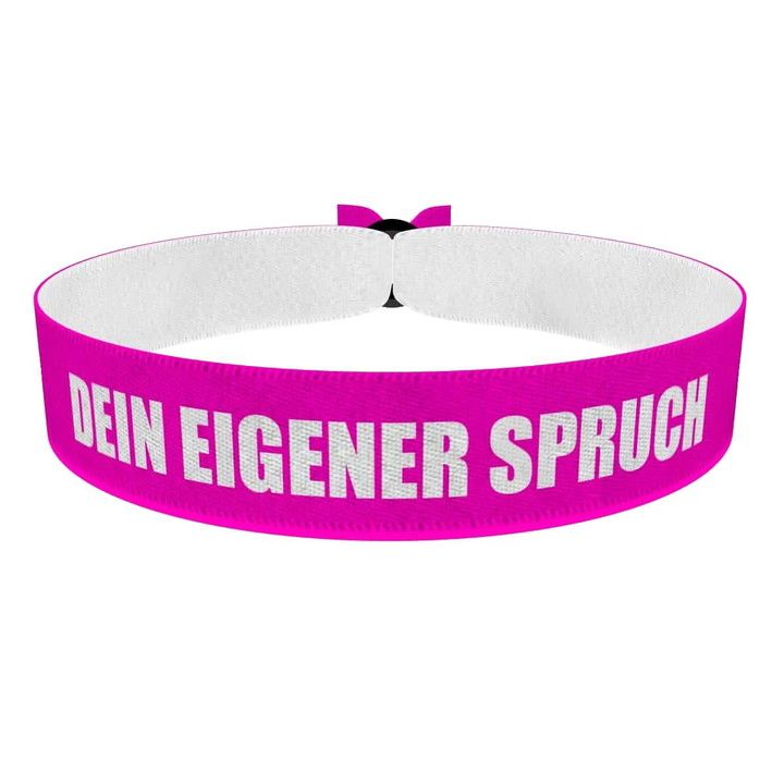 Zum Produkt Dein eigener Spruch Stoffarmband pink