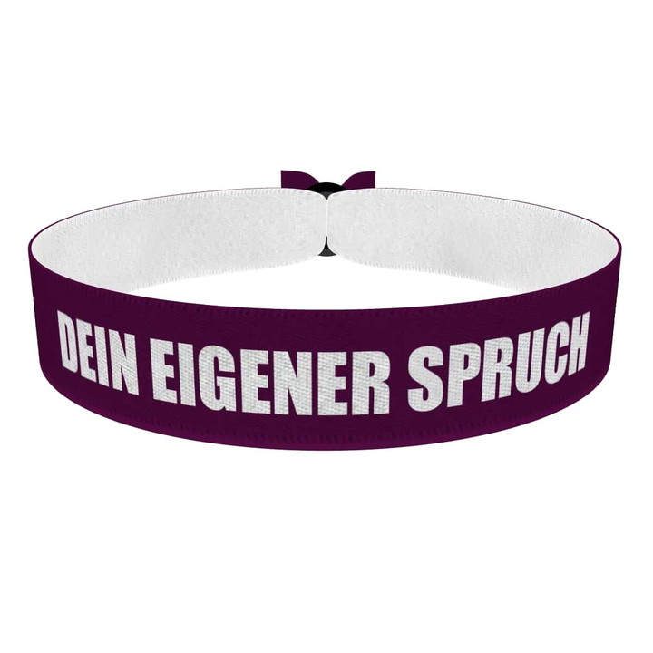 Zum Produkt Dein eigener Spruch Stoffarmband violett