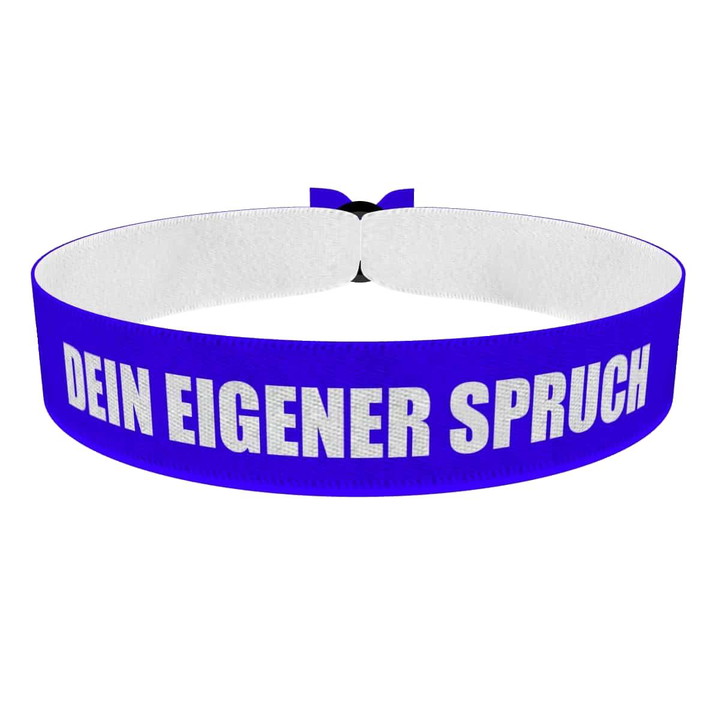 Zum Produkt Dein eigener Spruch Stoffarmband blau