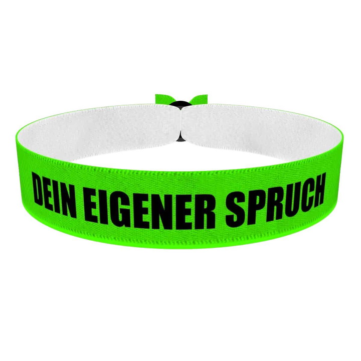 Zum Produkt Dein eigener Spruch Stoffarmband hellgrün