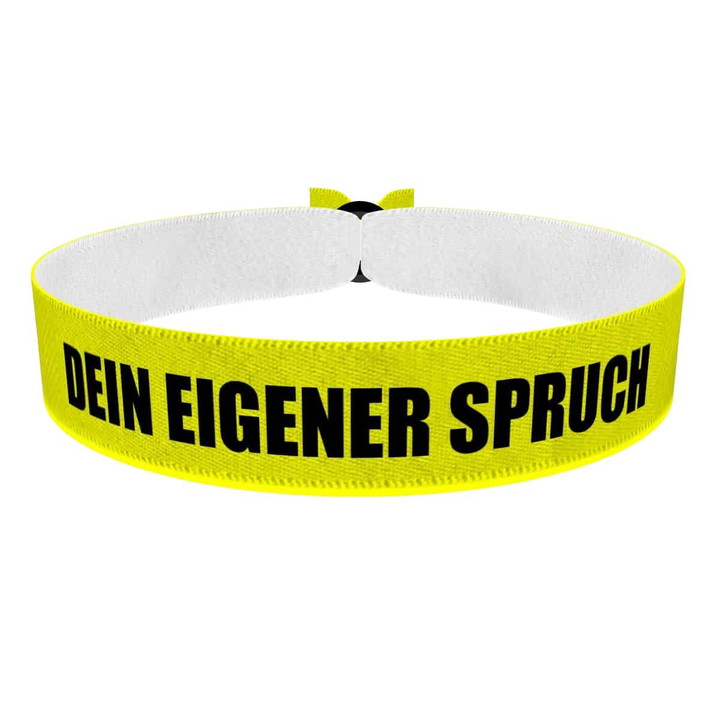 Zum Produkt Dein eigener Spruch Stoffarmband gelb