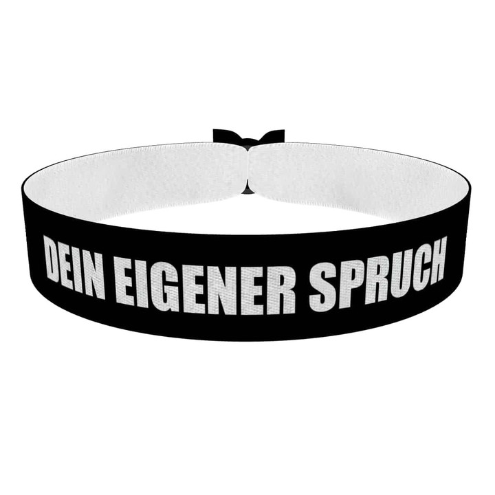 Zum Produkt Dein eigener Spruch Stoffarmband schwarz