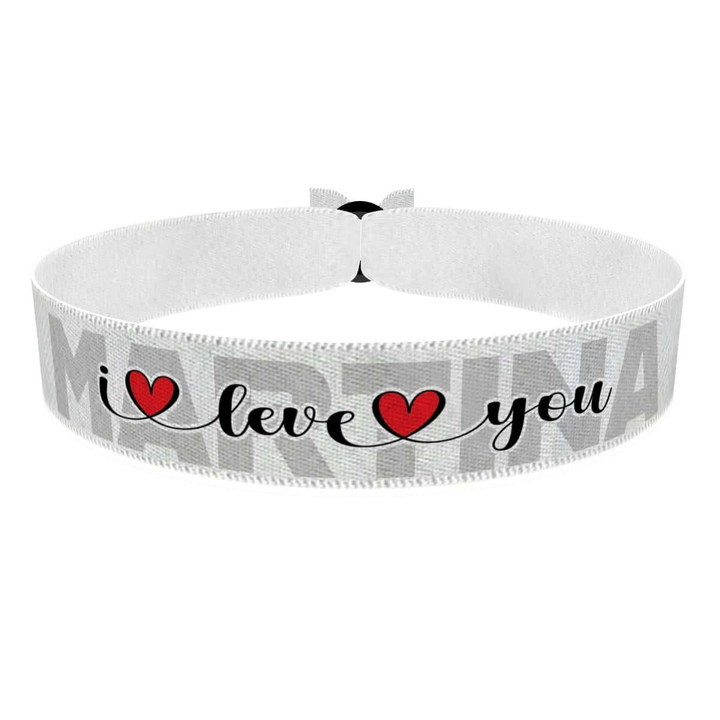 Zum Produkt I love you Name Stoffarmband
