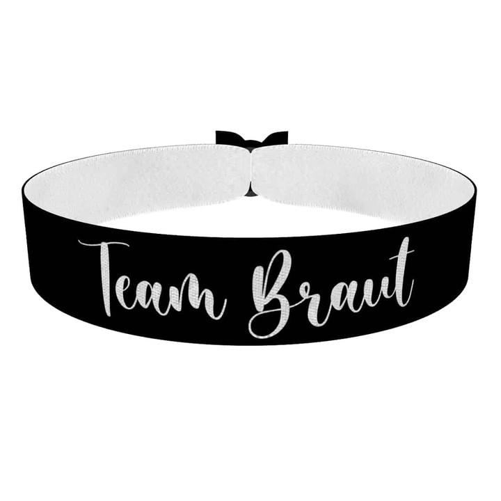 Zum Produkt JGA Team Braut Stoffarmband schwarz
