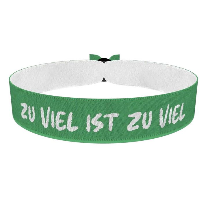Zum Produkt Zu viel ist zu viel Stoffarmband