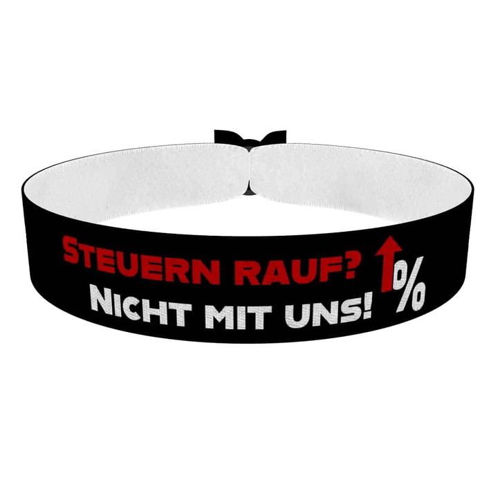 Zum Produkt Steuern rauf? Nicht mit uns! Stoffarmband
