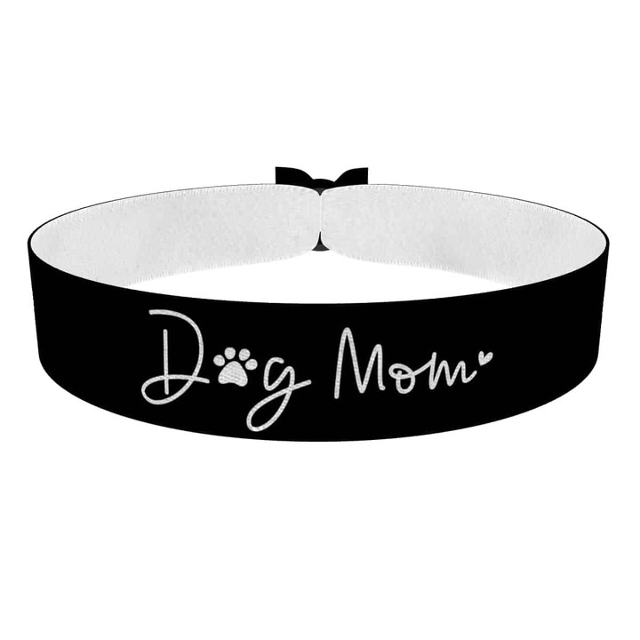 Zum Produkt Dog Mom Stoffarmband schwarz