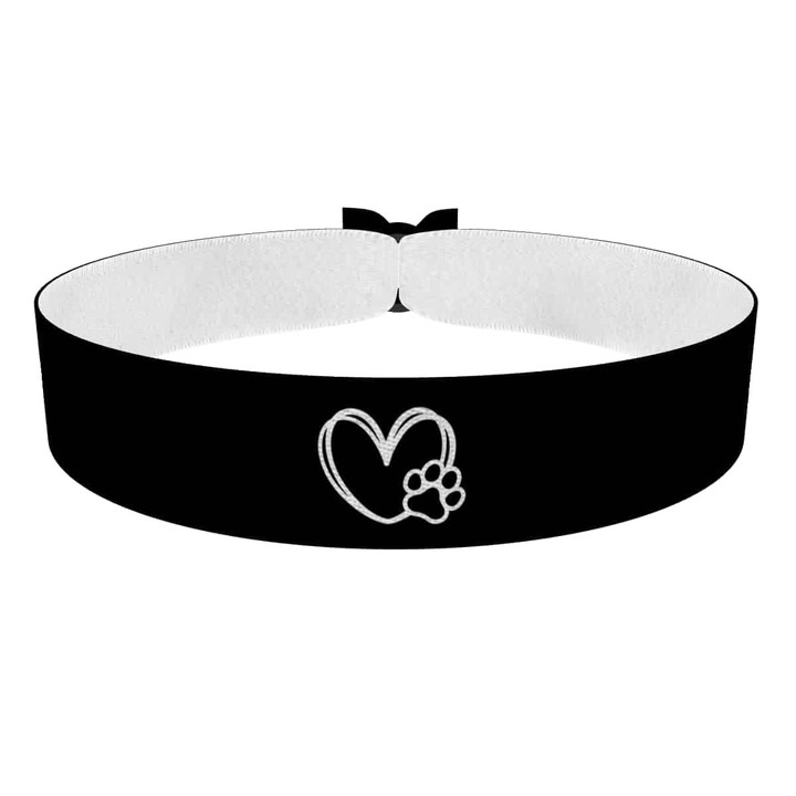 Zum Produkt Herz Pfote Hundeliebe Stoffarmband