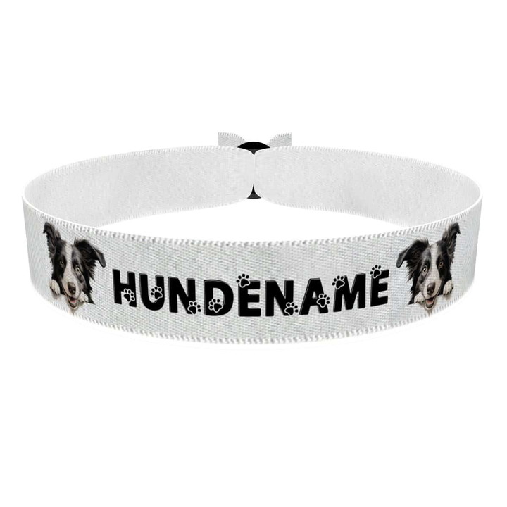 Zum Produkt Border Collie Stoffarmband anpassbar mit Name