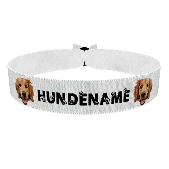 Zum Produkt Golden Retriever Stoffarmband anpassbar mit Name