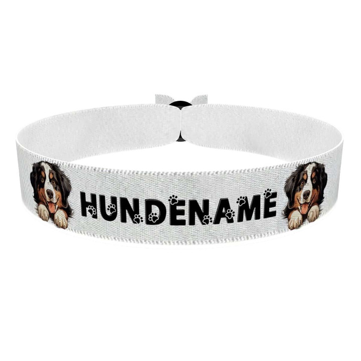 Zum Produkt Berner Sennenhund Stoffarmband anpassbar mit Name