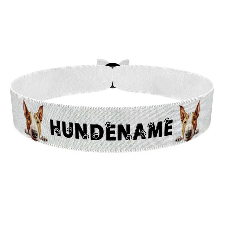 Zum Produkt Bullterrier Stoffarmband anpassbar mit Name