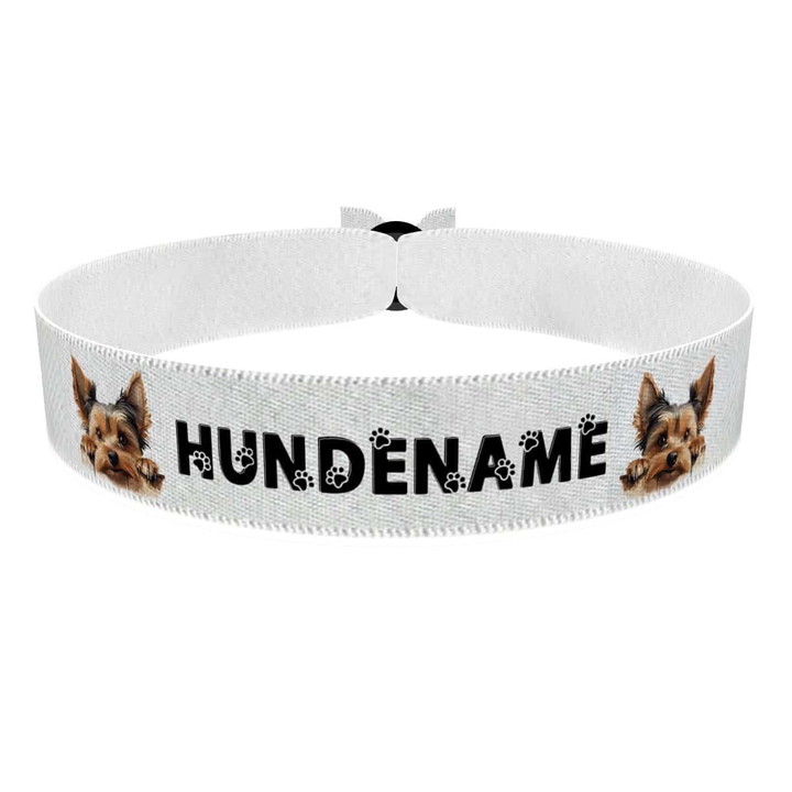 Zum Produkt Yorkshire Terrier Stoffarmband anpassbar mit Name