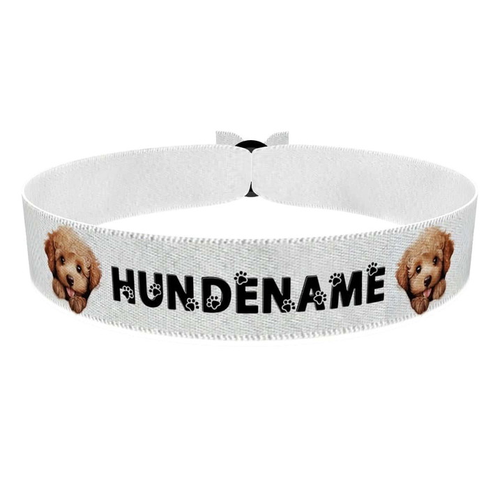 Zum Produkt Pudel Stoffarmband anpassbar mit Name