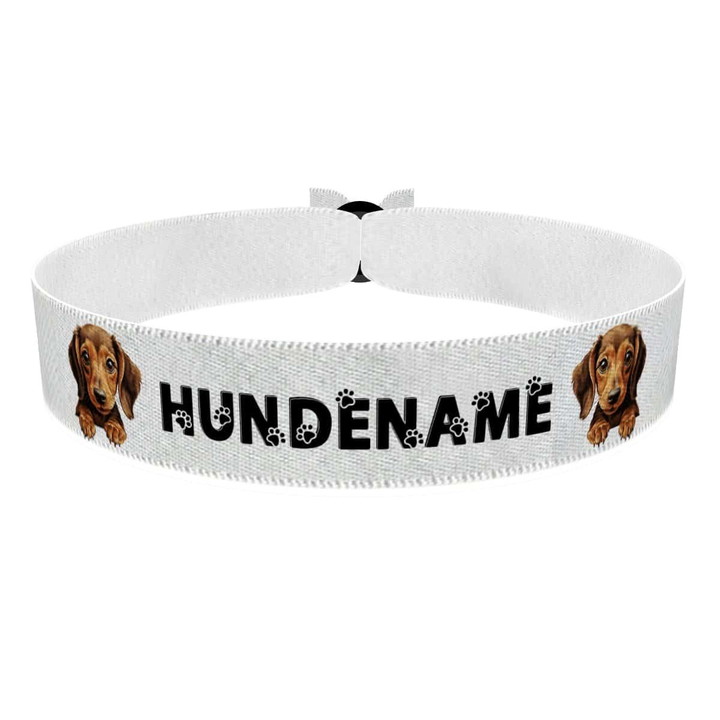 Zum Produkt Dackel Stoffarmband anpassbar mit Name