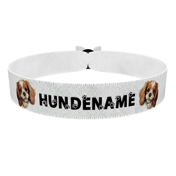 Zum Produkt Cavalier King Charles Spaniel Stoffarmband anpassbar mit Name