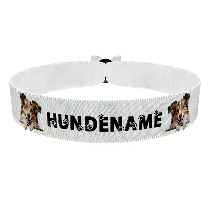 Zum Produkt Sheltie Shetland Sheepdog Stoffarmband anpassbar mit Name