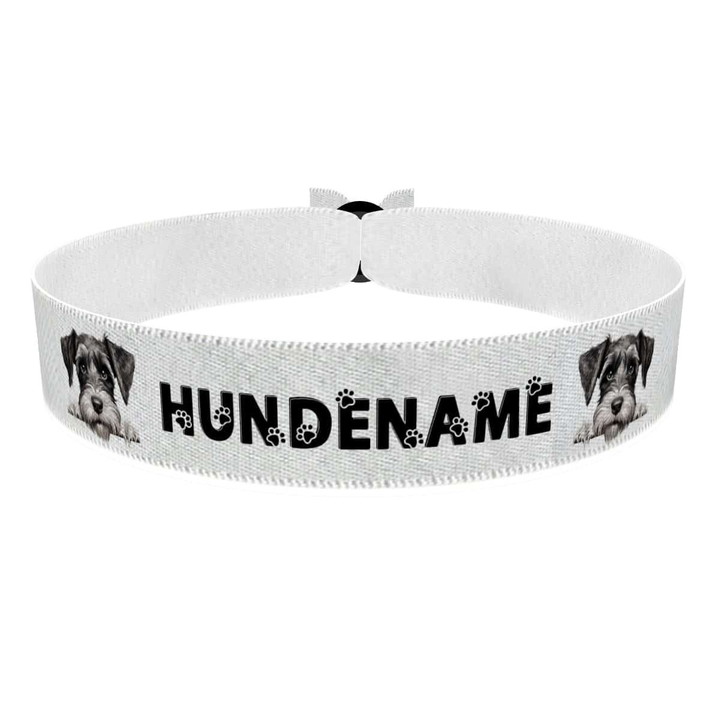 Zum Produkt Schnauzer Stoffarmband anpassbar mit Name