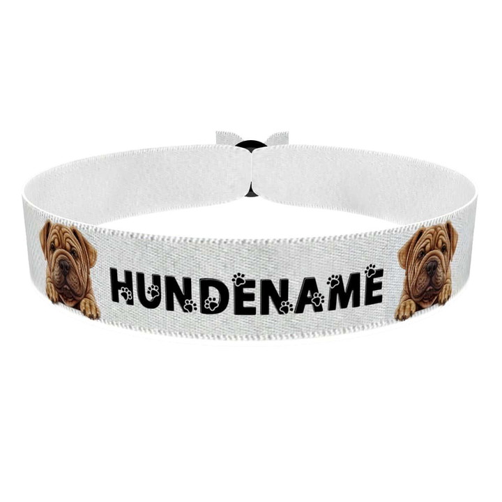 Zum Produkt Shar Pei Stoffarmband anpassbar mit Name