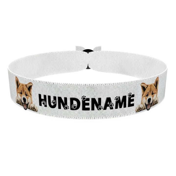 Zum Produkt Akita Inu Stoffarmband anpassbar mit Name