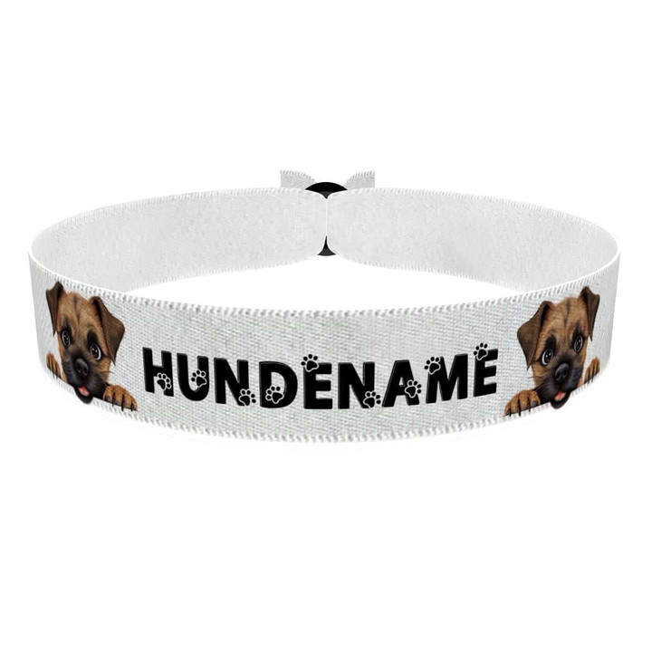 Zum Produkt Border Terrier Stoffarmband anpassbar mit Name
