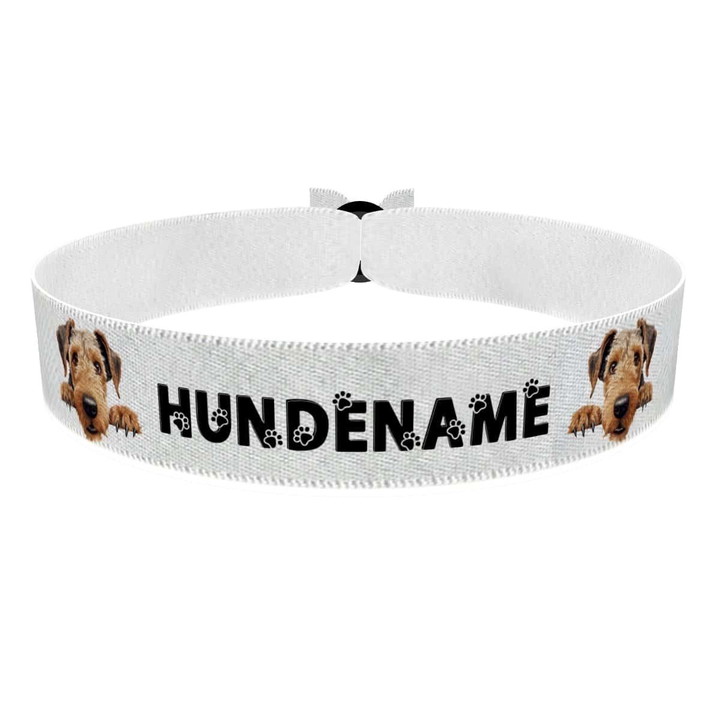 Zum Produkt Airedale Terrier Stoffarmband anpassbar mit Name