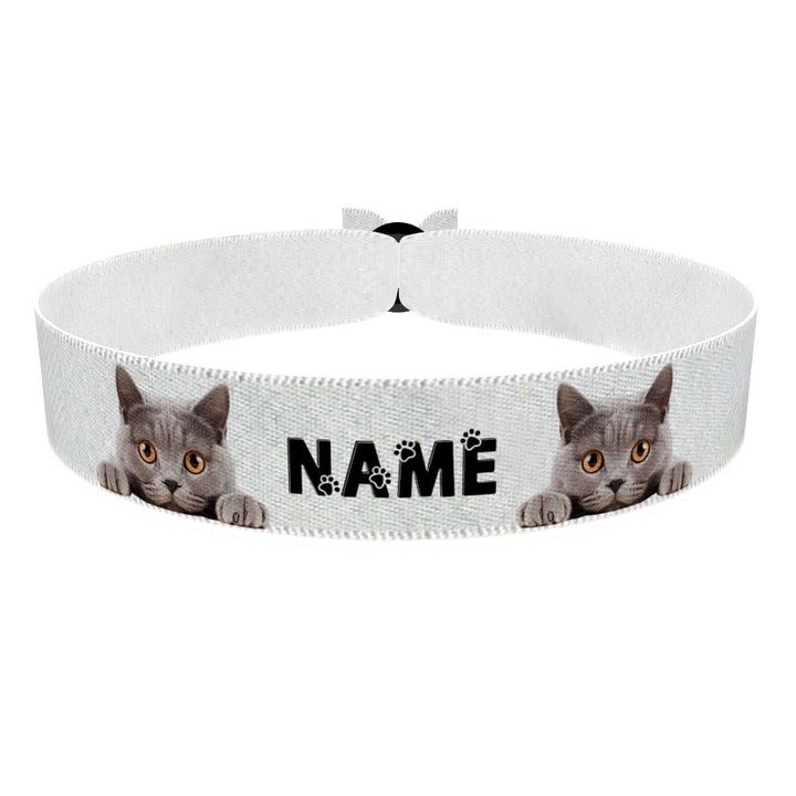 Zum Produkt Britische Kurzhaarkatze Stoffarmband anpassbar mit Name