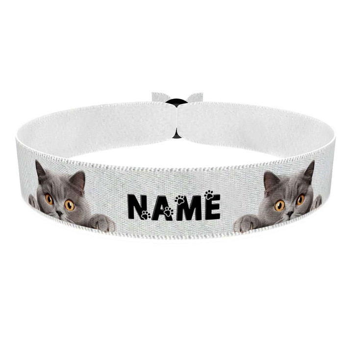 Zum Produkt Britische Kurzhaarkatze II Stoffarmband anpassbar mit Name