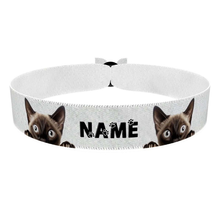 Zum Produkt Siamkatze II Stoffarmband anpassbar mit Name