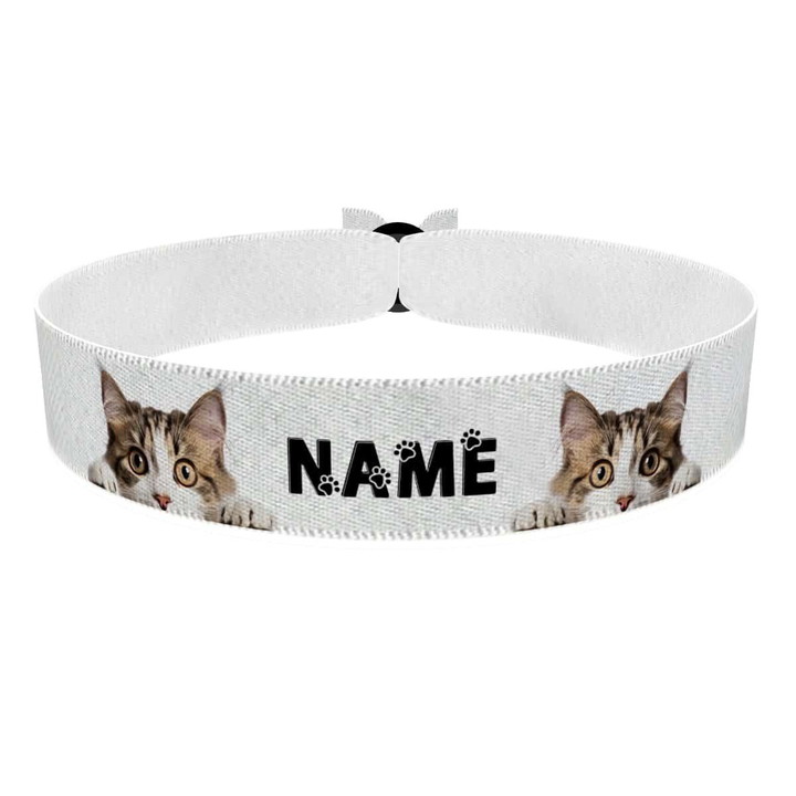 Zum Produkt Amerikanische Lockenkatze Stoffarmband anpassbar mit Name