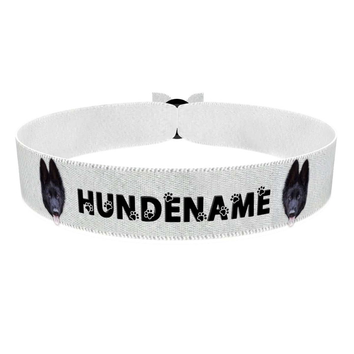 Zum Produkt Deutscher Schäferhund schwarz Stoffarmband anpassbar mit Name