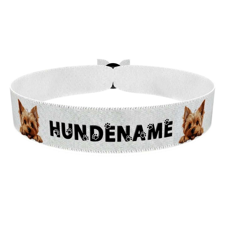 Zum Produkt Silky Terrier Stoffarmband anpassbar mit Name