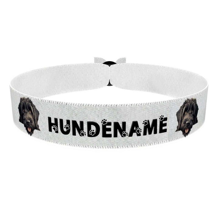 Zum Produkt Russischer Schwarzer Terrier Stoffarmband anpassbar mit Name