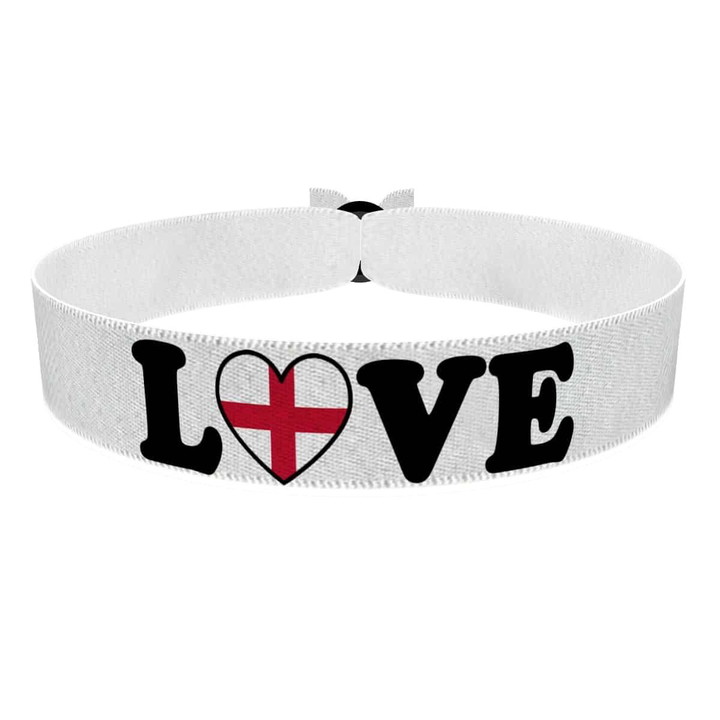 Zum Produkt Love England Stoffarmband weiß