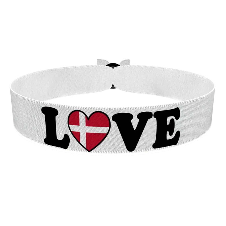 Zum Produkt Love Dänemark Stoffarmband weiß
