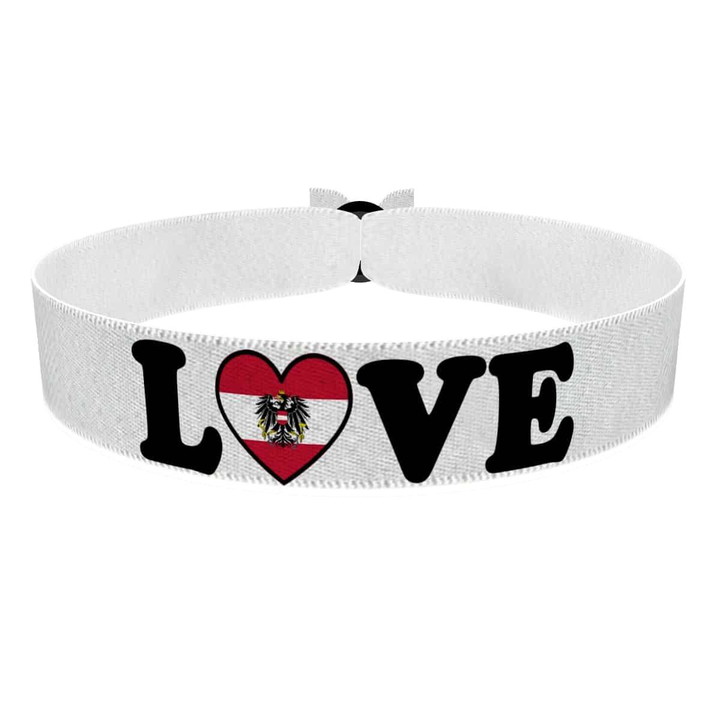 Zum Produkt Love Österreich Stoffarmband weiß