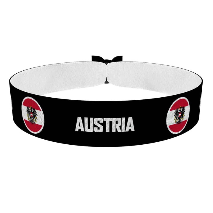 Zum Produkt Austria runde Flaggen Stoffarmband