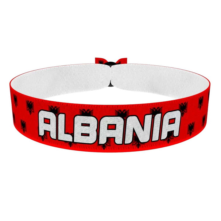 Zum Produkt Albania Flagge Stoffarmband