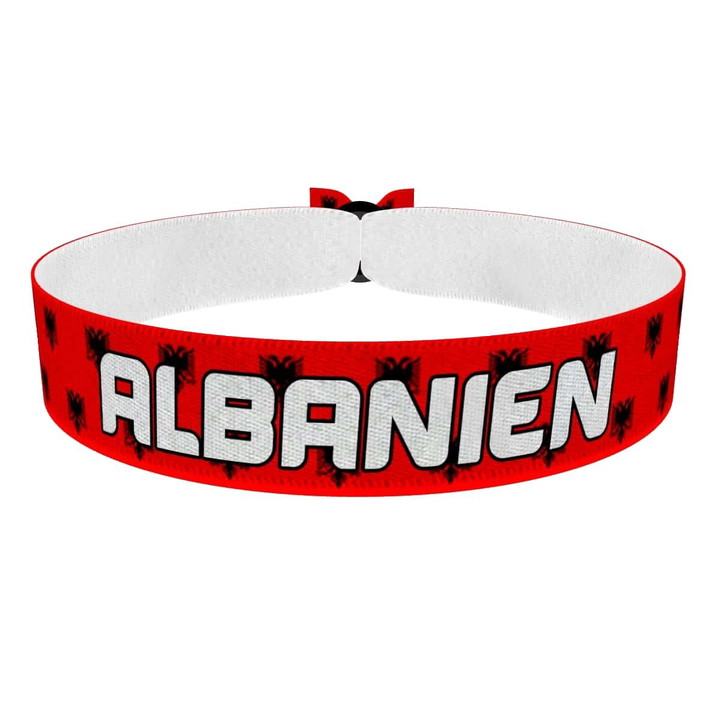 Zum Produkt Albanien Flagge Stoffarmband