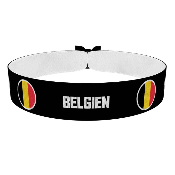 Zum Produkt Belgien runde Flaggen Stoffarmband