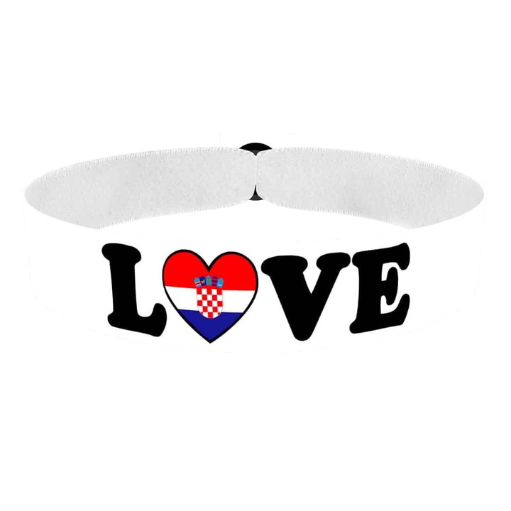 Zum Produkt Love Kroatien Stoffarmband weiß