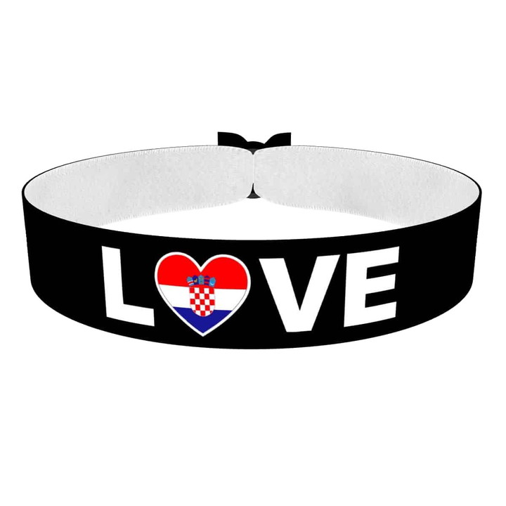 Zum Produkt Love Kroatien Stoffarmband schwarz
