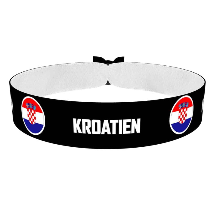 Zum Produkt Kroatien runde Flaggen Stoffarmband