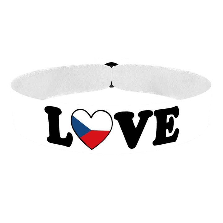 Zum Produkt Love Tschechien Stoffarmband weiß