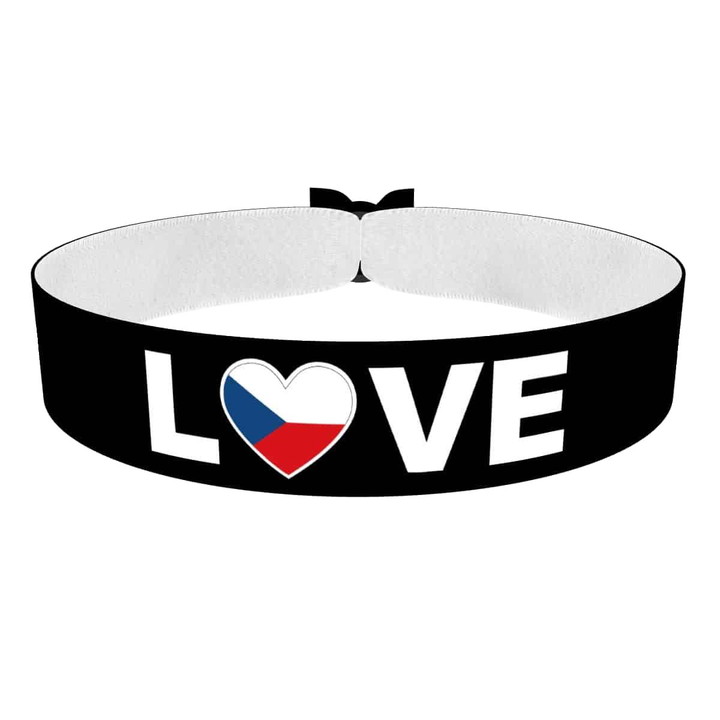 Zum Produkt Love Tschechien Stoffarmband schwarz