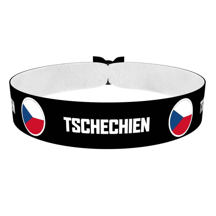 Zum Produkt Tschechien runde Flaggen Stoffarmband