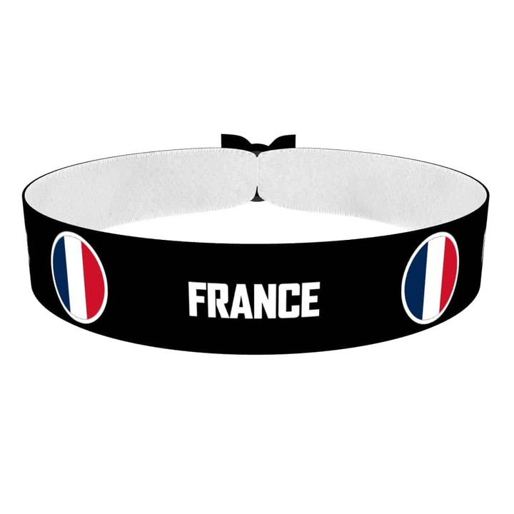 Zum Produkt France runde Flaggen Stoffarmband